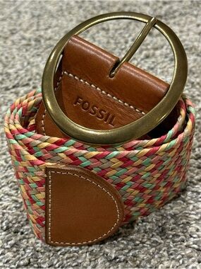 Fossil Island Weave Multi Belt Women S Vintage Boho Braided Leather 33x2.5